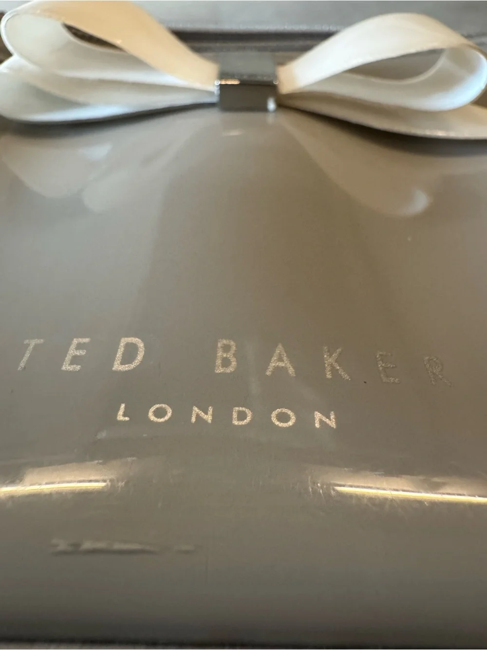Ted Baker CAHIRA Gray Cosmetic Pouch with Cream Bow
